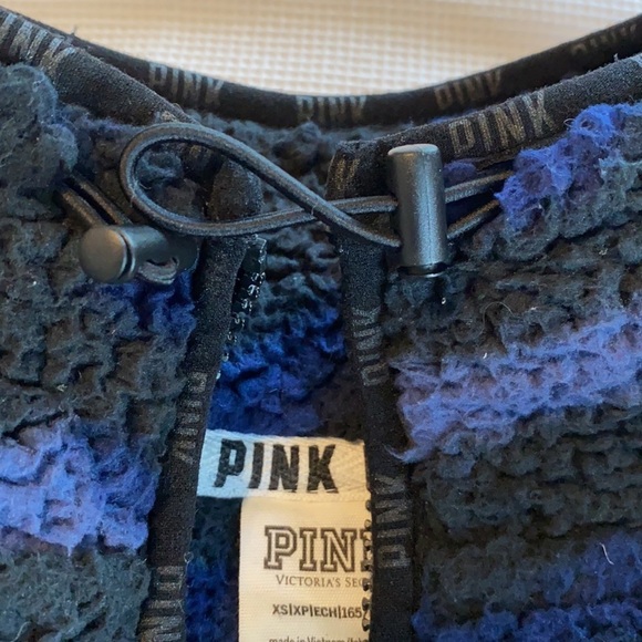 Victoria Secret Pink Blue Camo Sherpa 3/4 zip Sweater - Picture 4 of 9